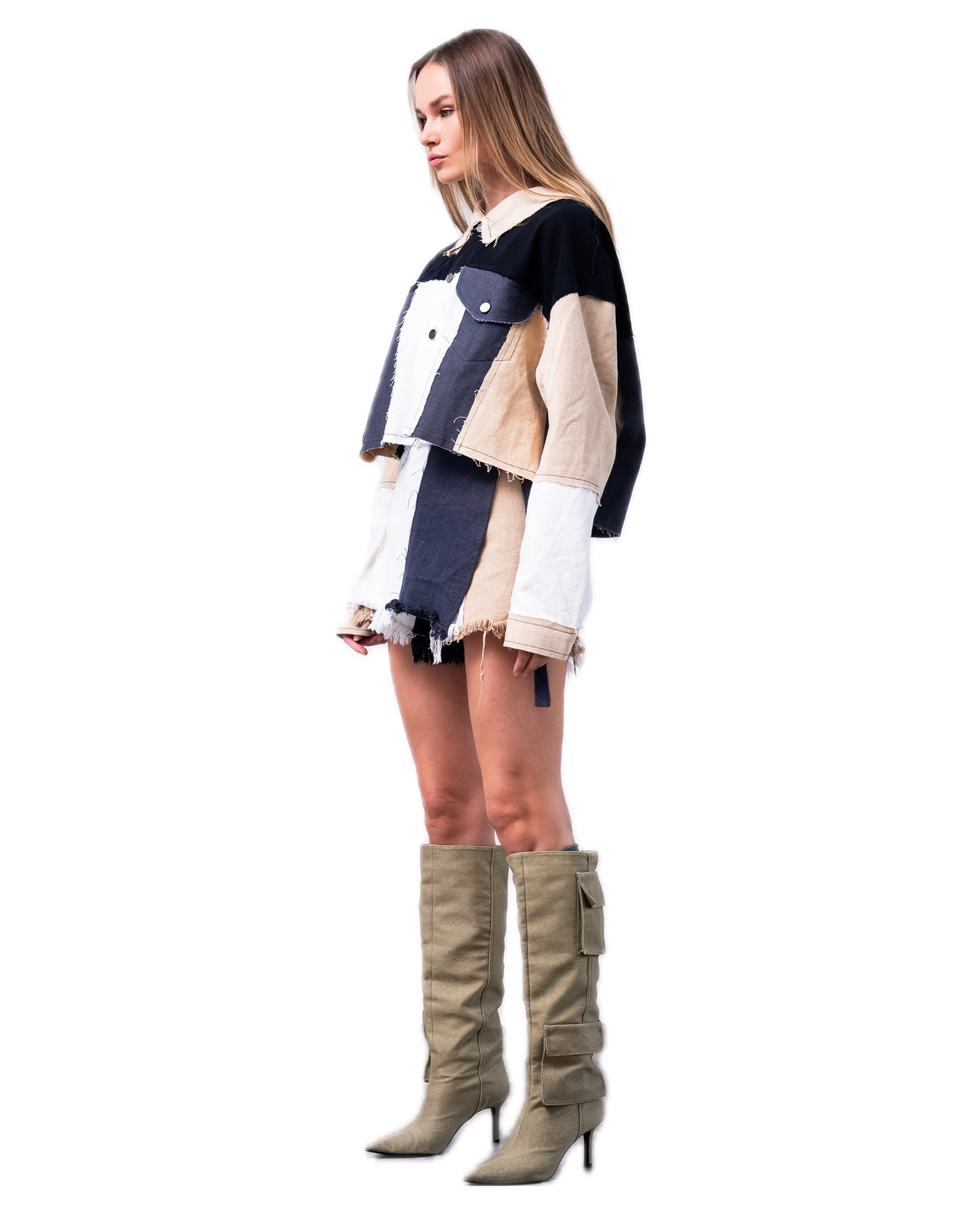 DENIM PATCHWORK JACKET. - Image 6