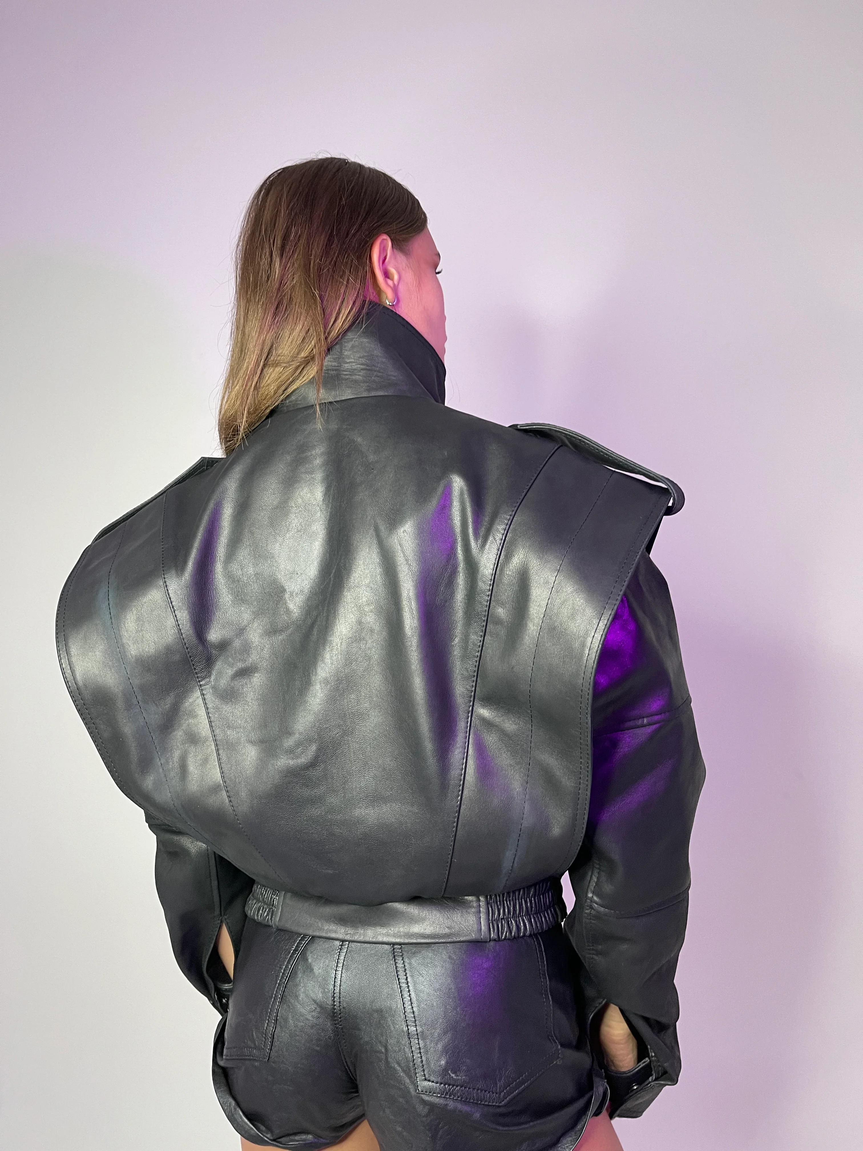 Leather jacket shldr - Image 2