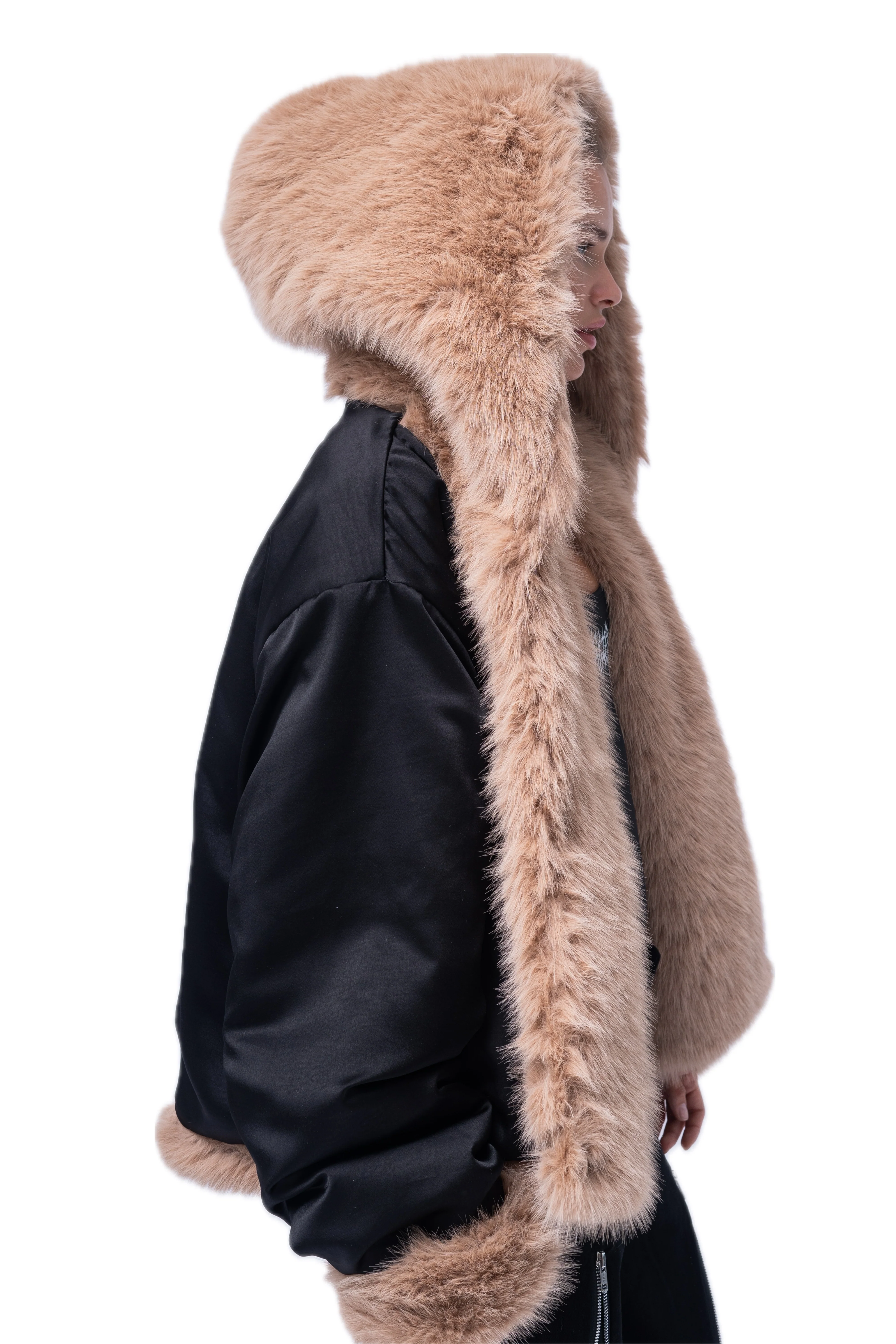 BROWN FAUX FUR COAT. - Image 7